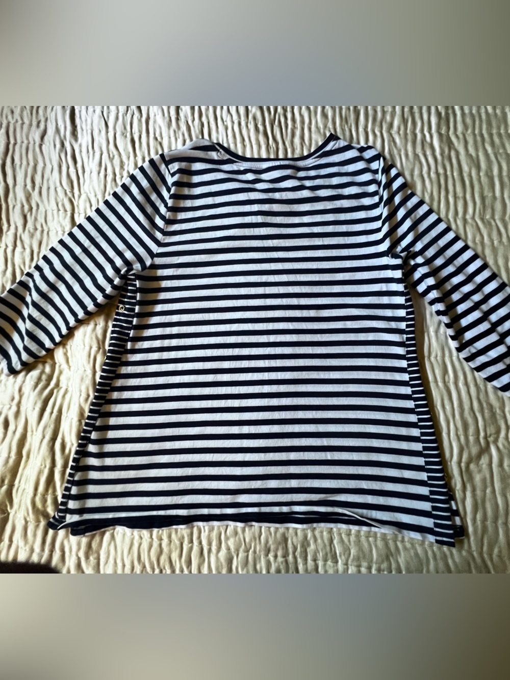 CHARTER CLUB BOATNECK 3/4 LENGTH SLEEVE TUNIC SIZE PXL NAVY/WHITE STRIPE